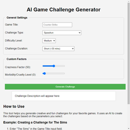 AI Game Challenge Generator