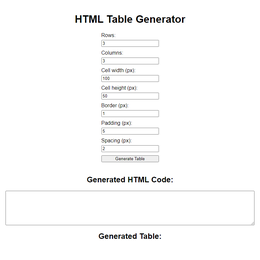 HTML Table Generator