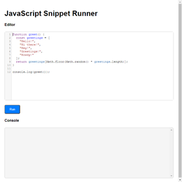 JavaScript Snippet Runner