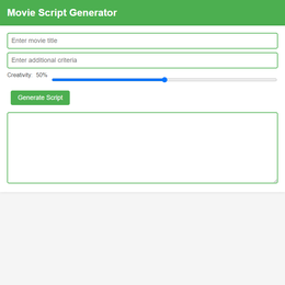 Movie Script Generator